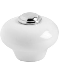 Kastknop 409-32 - Porcelein / Vernikkeld 