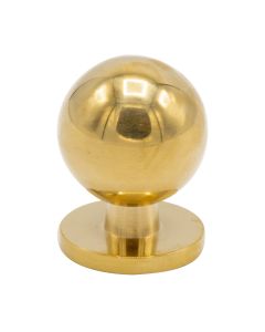 Solliden knop - Gepolijst onbehandeld messing
