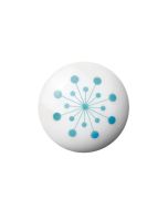 Flower Porselein Knop / Haak - Licht Blauw - Anne Black