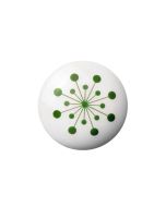 Flower Porselein Knop / Haak - Groen - Anne Black