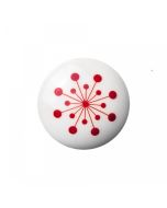 Flower Porselein Knop / Haak - Rood - Anne Black