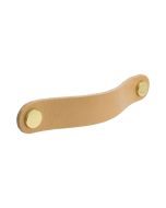 Loop Round Handgreep - Natuurleder / Gepolijst Messing - Beslag Design