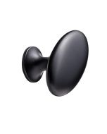 Oval Simple Knop - Mat Zwart