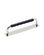 Royal Deluxe Handgreep - Nikkel Gecoat / Zwart Leder - Beslag Design